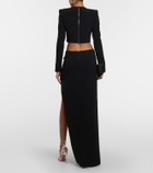 David Koma Crystal-embellished cutout maxi skirt