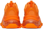 Balenciaga Orange Clear Sole Triple S Sneakers