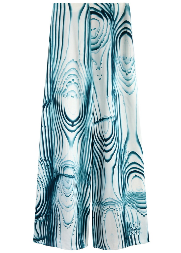 Photo: Roksanda Arneau Printed Wide-leg Satin Trousers Multicoloured 1