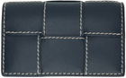 Bottega Veneta Navy Cassette Business Card Case Wallet