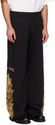 We11done Black Fire Sweatpants