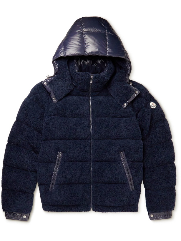 Photo: Moncler - Michon Quilted Sherpa and Nylon Down Jacket - Blue