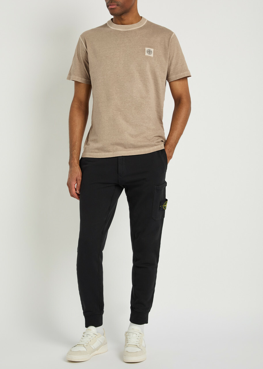 Stone Island Tonal Compass Logo Cotton T-shirt Sand