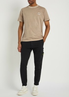 Stone Island Tonal Compass Logo Cotton T-shirt Sand