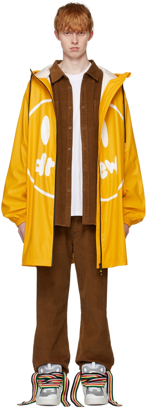 drew house SSENSE Exclusive Yellow Painted Mascot Coat