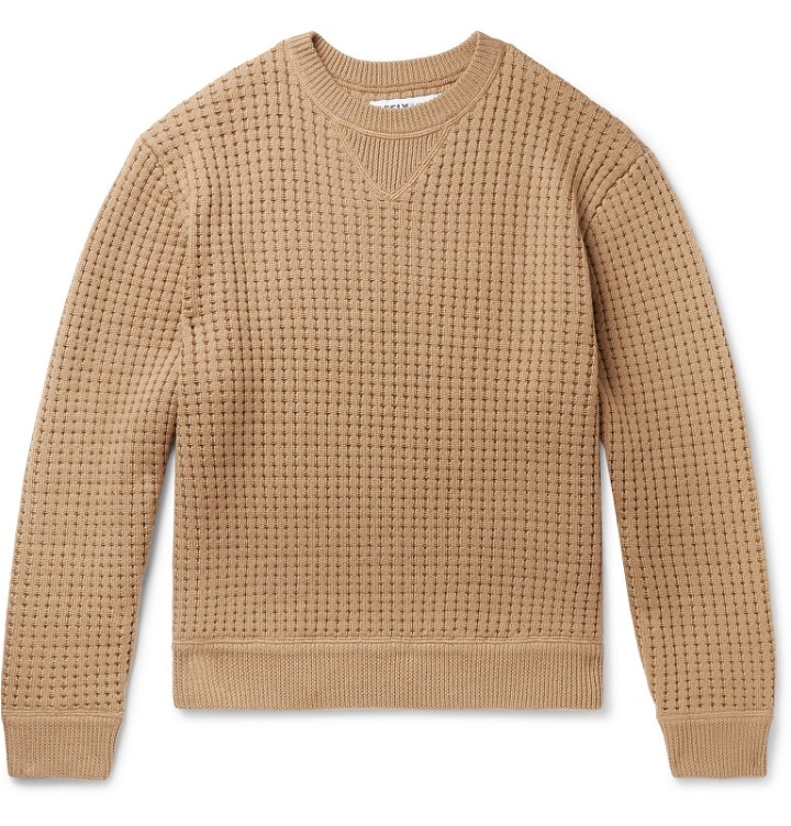 Photo: AFFIX - Waffle-Knit Merino Wool Sweater - Neutrals