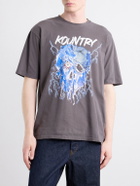 KAPITAL - Printed Cotton-Jersey T-Shirt - Gray