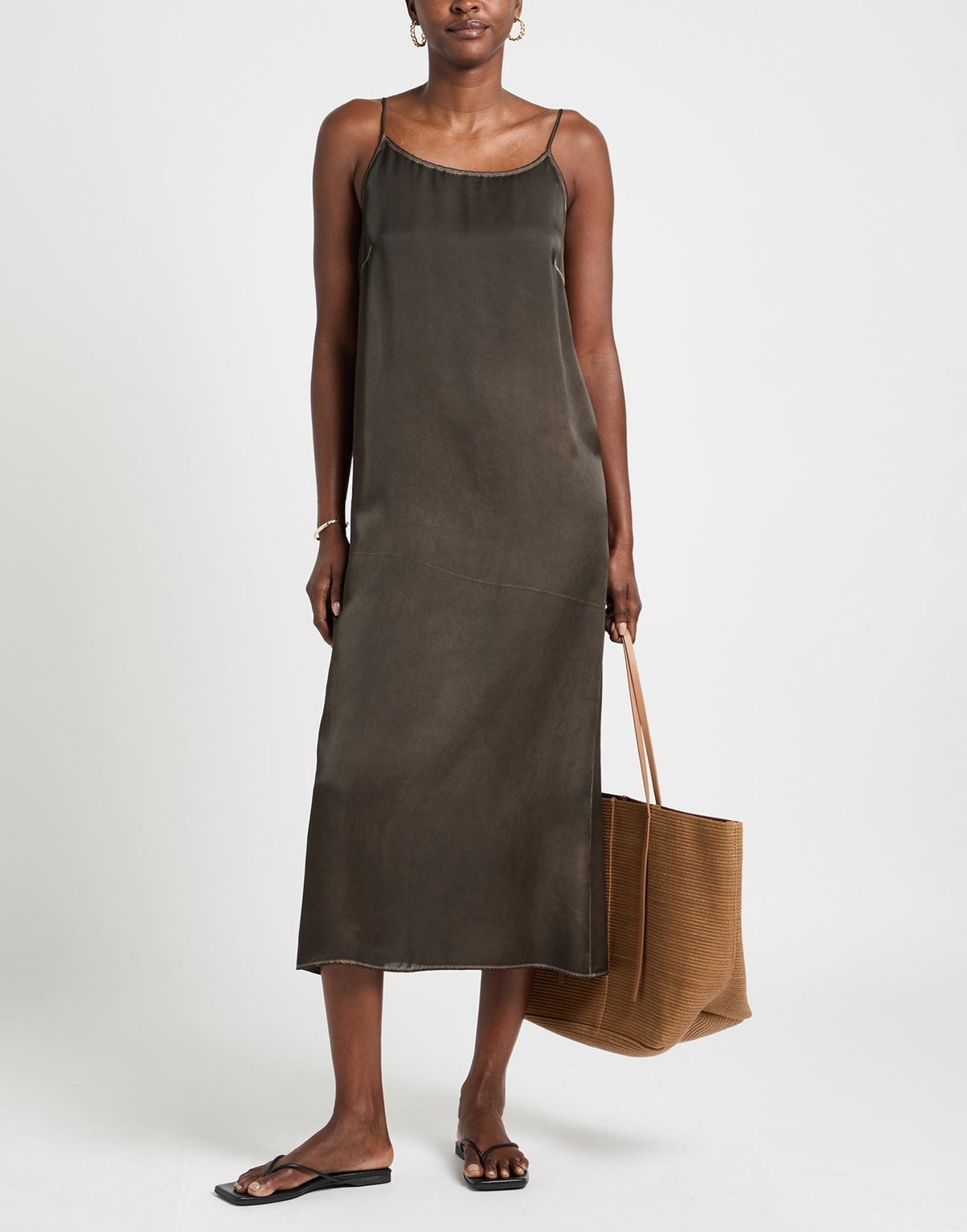 Uma Wang Womens Midi dress Chocolate in Brown