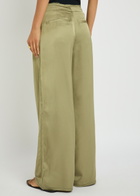 Day Birger ET Mikkelsen Fisher Fluid Satin Wide-leg Trousers Khaki