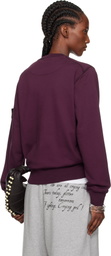 Stone Island Purple 6100060 Organic Cotton Fleece Sweatshirt