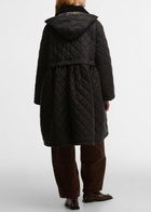 Barbour X Ganni Quilted Peplum Shell Coat Black