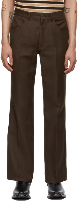 Photo: Second/Layer Brown Valluco Flare Trousers