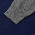 Comme des Garçons SHIRT Men's Contrast Cuff Crew Knit in Navy/Top Grey