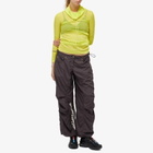 The Open Product Women's Turtleneck Mesh Top in Green