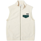 Sporty & Rich Women's Zipped Polar Fleece Vest in Cream