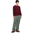 C.P. Company Burgundy Lambswool Lens Crewneck Contrast Sweater