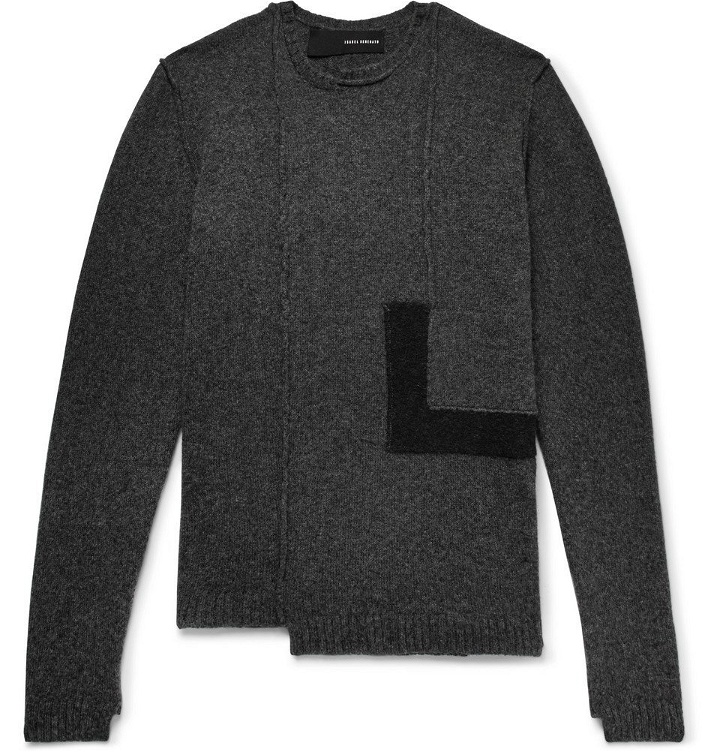 Photo: Isabel Benenato - Panelled Knitted Sweater - Charcoal