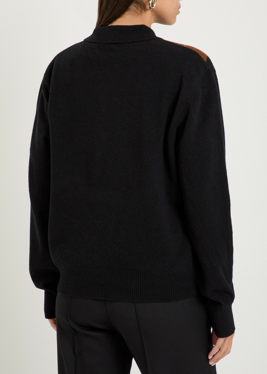 Rohe Argyll Wool Polo Jumper Black