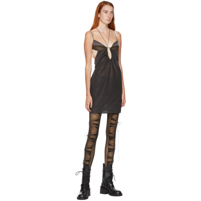 Nensi Dojaka SSENSE Exclusive Grey Draped Bodice Dress Nensi Dojaka