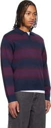 Dime Navy & Red Striped Rugby Sweater