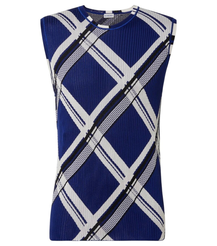 Photo: Burberry Checked silk vest