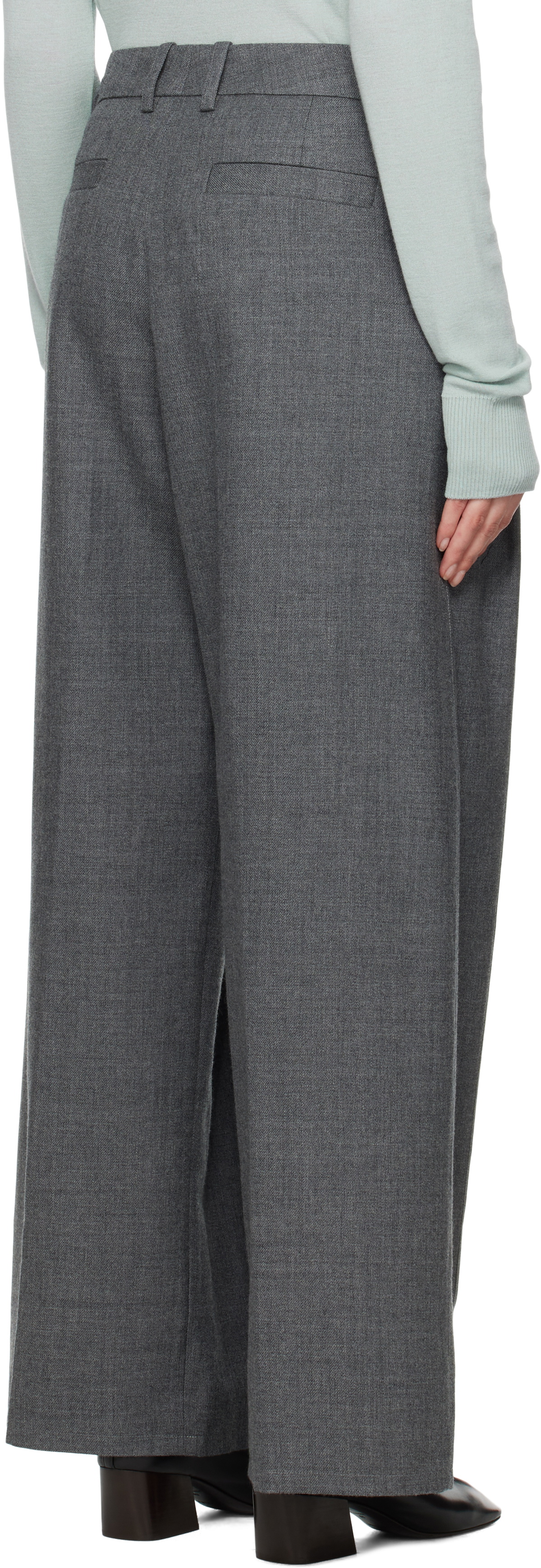 WOOYOUNGMI Gray Wool Trousers