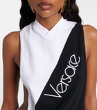 Versace Logo embroidered cotton-blend tank top