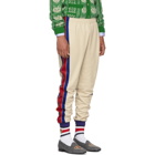 Gucci Beige and Blue Striped Lounge Pants