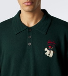 Bode Patch-appliqué wool polo sweater