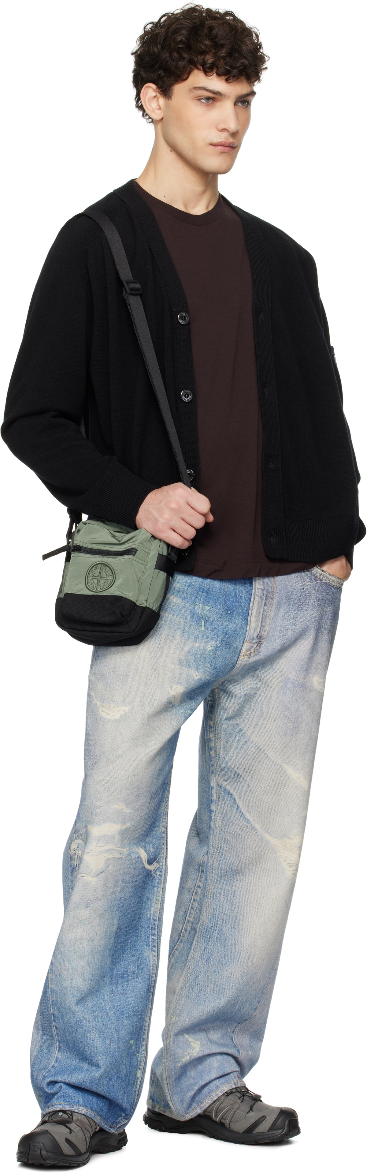 Stone Island Green 9200908 ECONYL Nylon Metal Bag Stone Island
