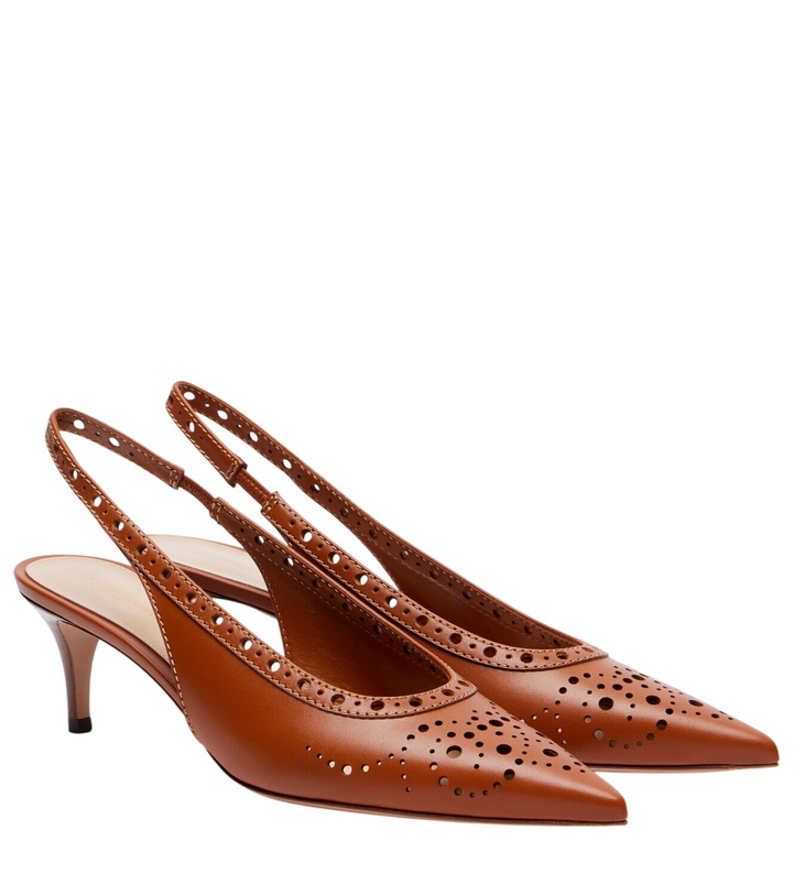 Photo: Gianvito Rossi Perforated leather slingback pumps