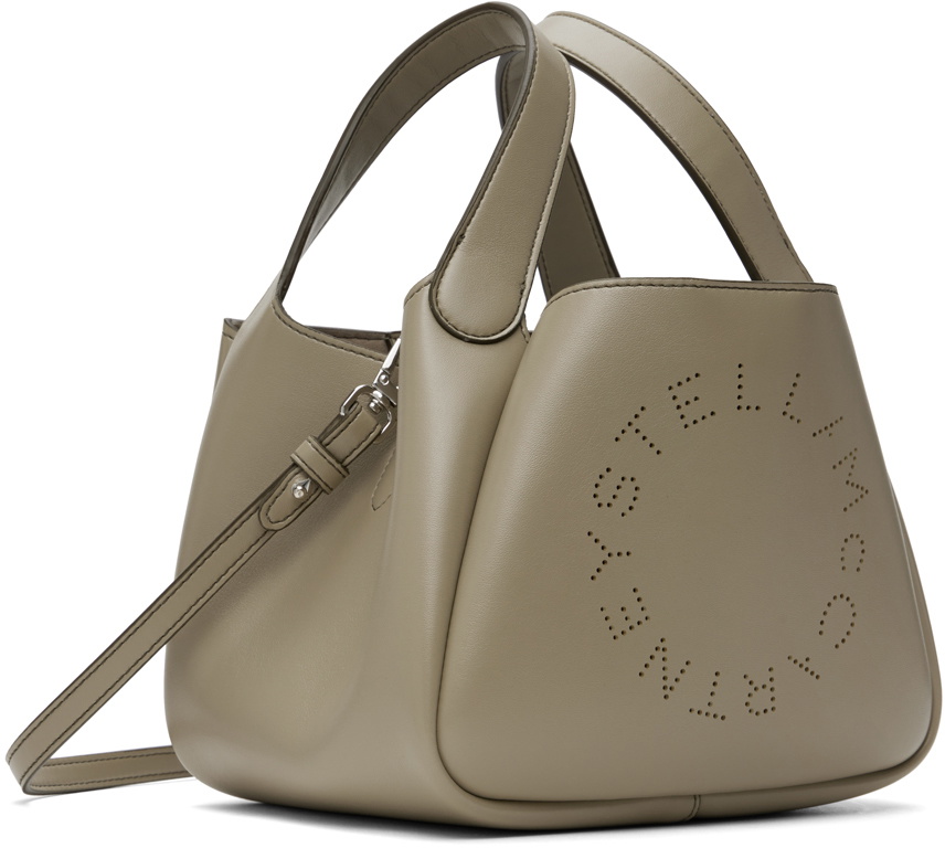 Stella McCartney Taupe Logo Double Top Handle Crossbody Bag