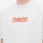 Palm Angels Men's Burning Logo T-Shirt in Off White/Black