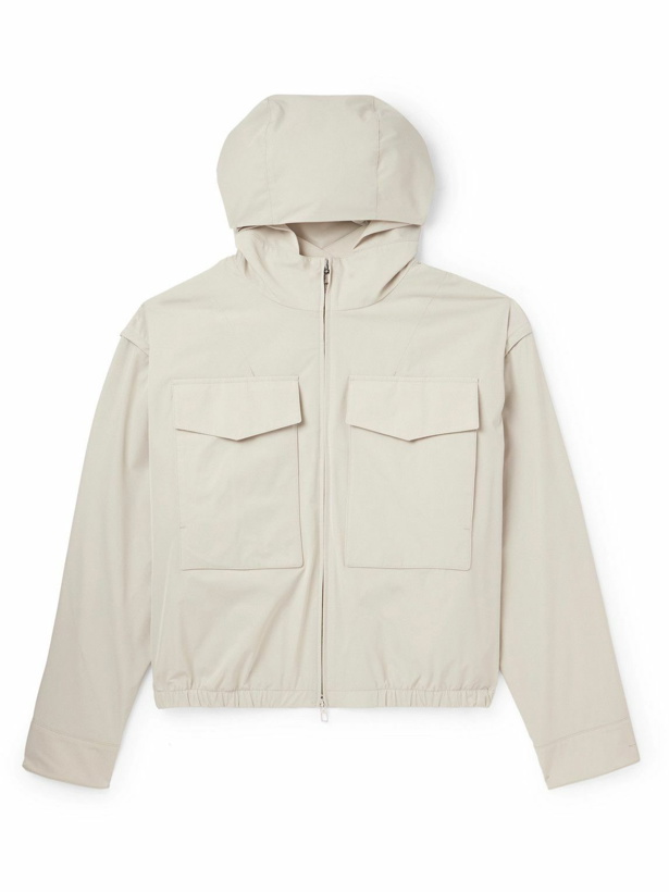 Photo: Loro Piana - Elden Convertible Rain System® Tech-Twill Hooded Jacket - White