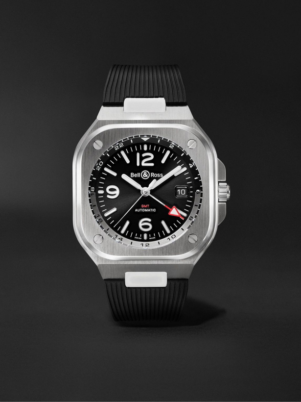 Photo: Bell & Ross - GMT Automatic 41mm Stainless Steel and Rubber Watch, Ref. No. BR05G-BL-ST/SRB