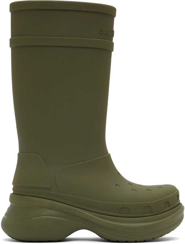 Photo: Balenciaga Green Crocs Edition Rubber Boots