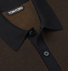 TOM FORD - Slim-Fit Textured Silk and Cashmere-Blend Polo Shirt - Brown