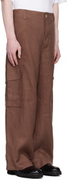 Marni Brown Marni Wave Logo Ramie Cargo Pants