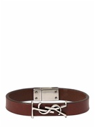 SAINT LAURENT - Ysl Single Wrap Leather Bracelet