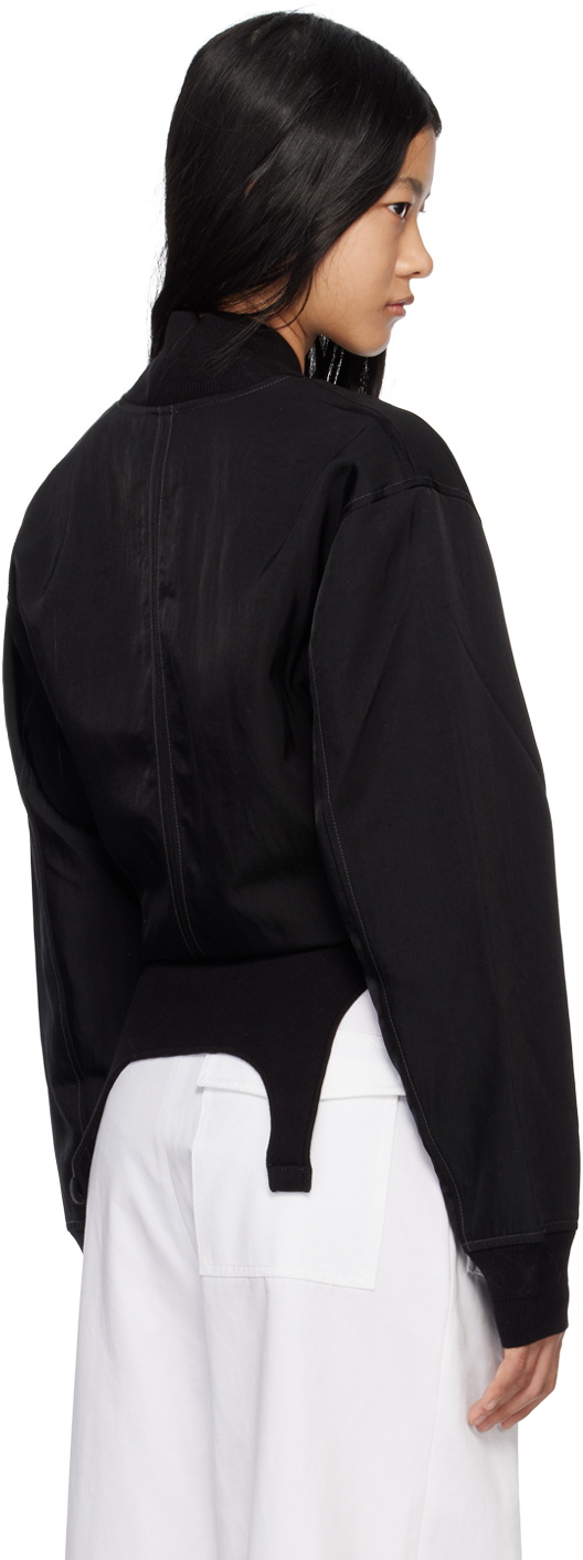 Dion Lee Black Convertible Rib Reversible Bomber Jacket