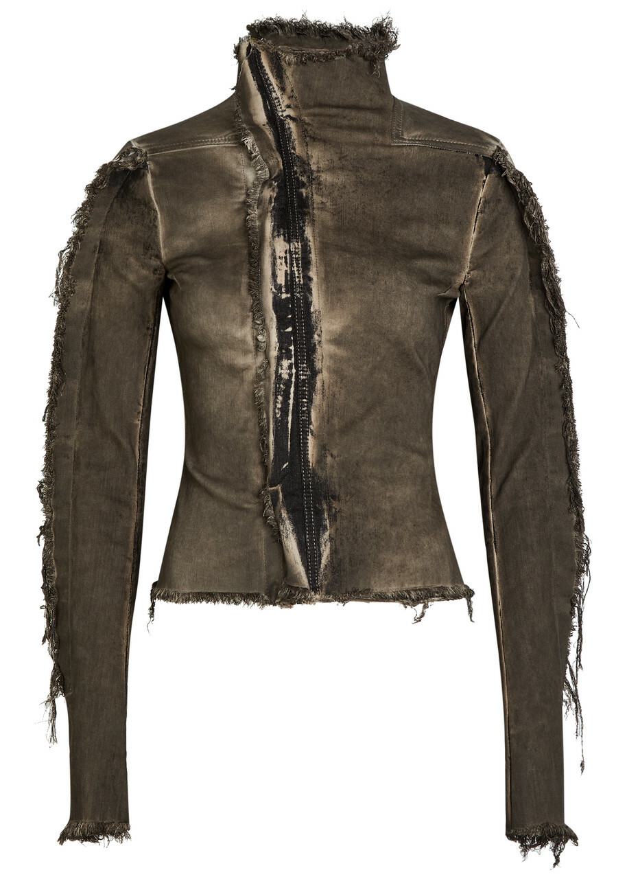 Rick Owens Gary Distressed Cotton-blend Jacket Brown Other