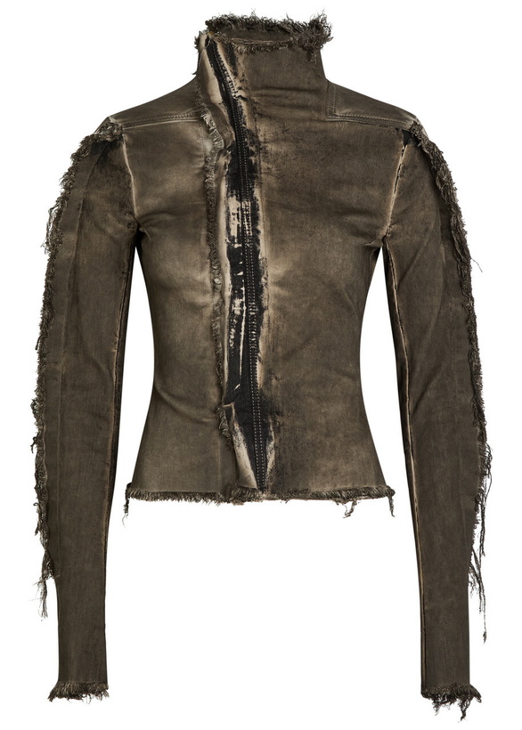 Photo: Rick Owens Gary Distressed Cotton-blend Jacket Brown Other