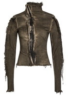 Rick Owens Gary Distressed Cotton-blend Jacket Brown Other