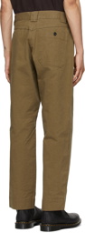 MHL by Margaret Howell Khaki Cotton Drill Tapered Workwear Trousers