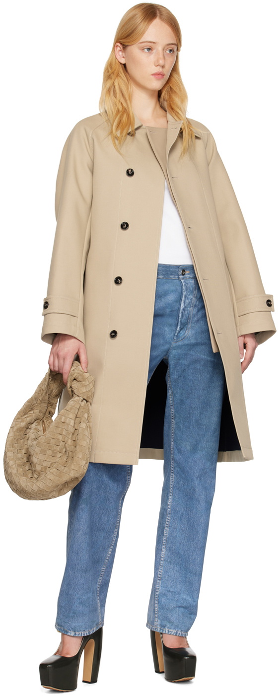 Bottega Beige Spread Collar Coat Bottega
