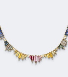 Suzanne Kalan 18kt gold necklace with sapphires and diamonds