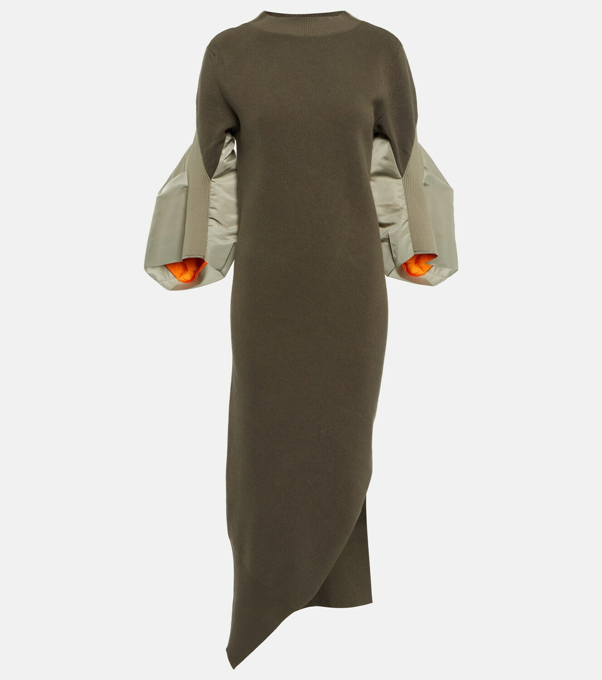 Sacai - Asymmetric cotton-blend twill maxi dress Sacai