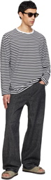 nanamica Black & White COOLMAX Stripe Jersey L/S T-shirt