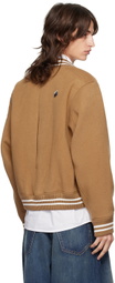 ADER error Beige TRS Tag Varsity Bomber Jacket