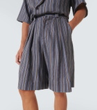 King & Tuckfield Striped wool Bermuda shorts